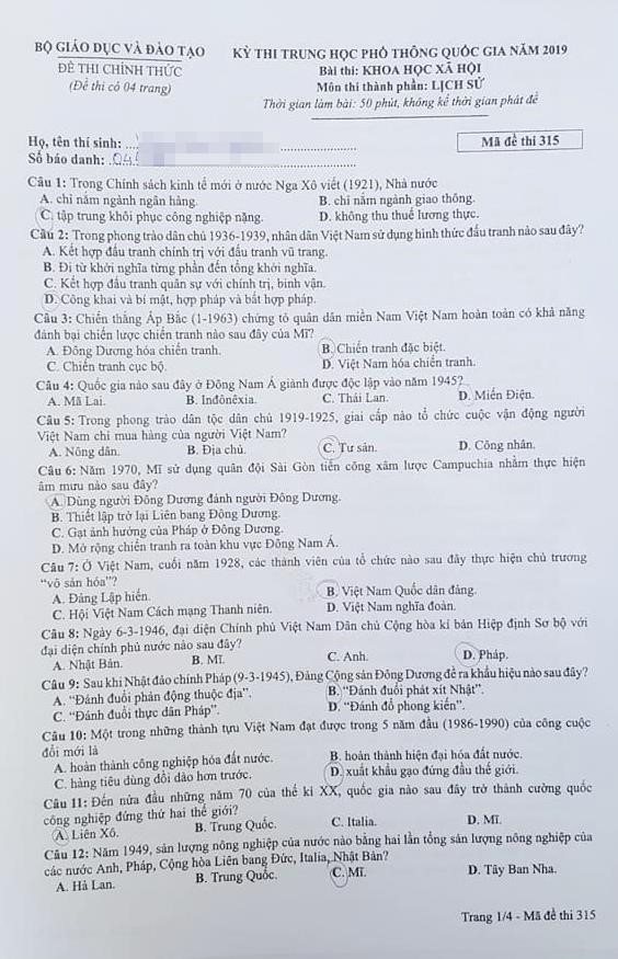 Bộ Đề Thi THPT Tổ Hợp Khoa Học Xã Hội - Bí Quyết Ôn Thi Hiệu Quả